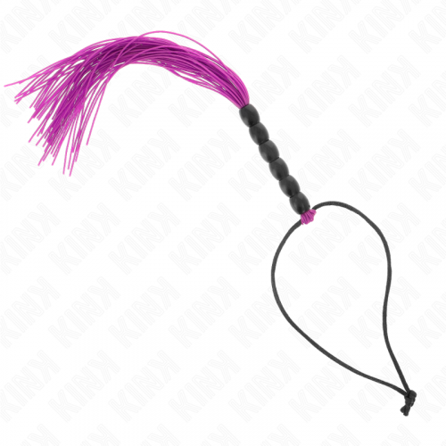 img_190294_a688620b23b4eb6d5ac4086d104797b2_1.png KINK - MINI LÁTIGO DE SILICONA CON AGARRE 6 BOLAS MORADO 26 CM
