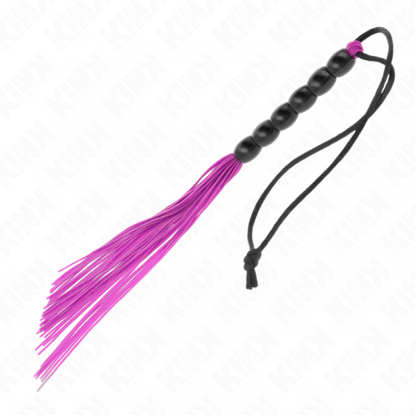 img_190296_0b28c510238759b8cb8300a34c877c3a_1.png KINK - MINI LÁTIGO DE SILICONA CON AGARRE 6 BOLAS MORADO 26 CM