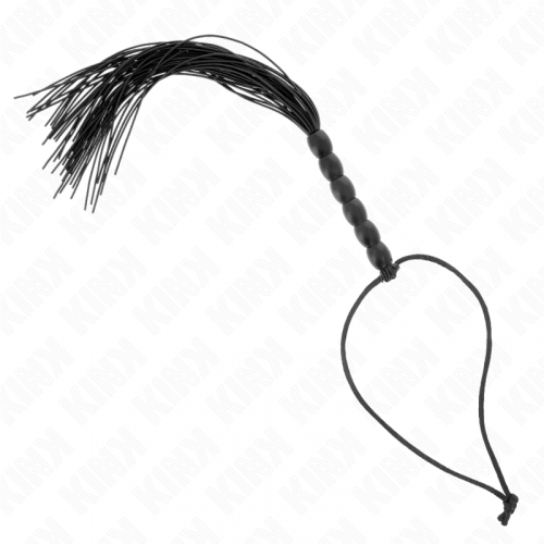 img_190299_2e506987dced12799c785fd2bda7043e_1.png KINK - MINI LÁTIGO DE SILICONA CON AGARRE 6 BOLAS NEGRO 26 CM