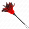 img_190443_b01d827334664c7005fe27b6d77189a1_1.png KINK - PLUMAS DE POLLO PARA COSQUILLAS CON FORMA CUERNO DE CRIADA ROJO 36 CM