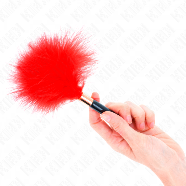 img_190447_c27e616e3e2871d89ec2097f9d167526_1.png KINK - PLUMAS PARA COSQUILLAS METAL DORADO ROJO 18 CM