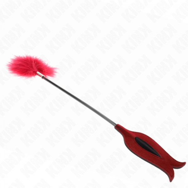 img_190480_9dd797a6fac04f5cf4d832856aa36a7c_1.png KINK - PLUMAS PARA COSQUILLAS CON PALETA FORMA DE ROSA 38 CM