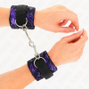 img_190497_ac626343d6e54fd40fde96e1be0b900f_1.png KINK - MUÑEQUERAS CORTAS DE ENCAJE TERCIOPELO Y UNIÓN DE NYLON VIOLETA/NEGRO 23 X 6.5 CM