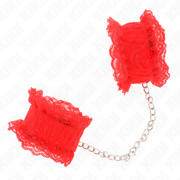 img_190517_b88fb04782504bf7287c00bf54a70917_1.png KINK - MUÑEQUERAS ELÁSTICAS DE ENCAJE ROJO