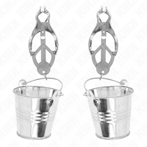 KINK - PINZAS PARA PEZONES ESTILO JAPONÉS CON CUBOS PLATEADO