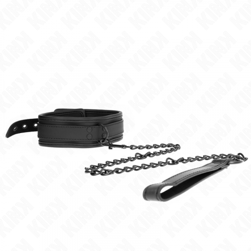 img_190785_a6f91f73c181b52cd9f3d8f4e27b4a15_1.png KINK - COLLAR CON CORREA 78 CM BONDAGE DE NEOPRENO MODELO 1 AJUSTABLE 37.5 X 49.5 CM