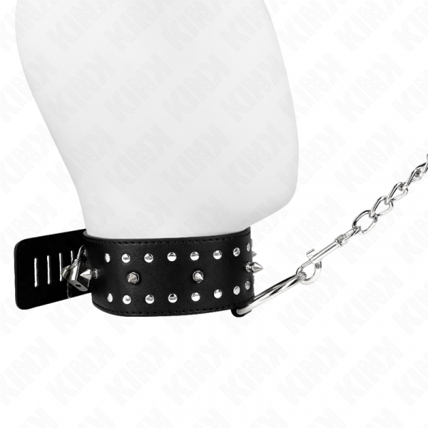 img_190819_31222c1fe96c8f8dd52943f11cfef5db_1.png KINK - COLLAR CON CORREA 65 CM CON TACHUELAS PLATEADAS MODELO 1 AJUSTABLE 36-43 CM X 5 CM