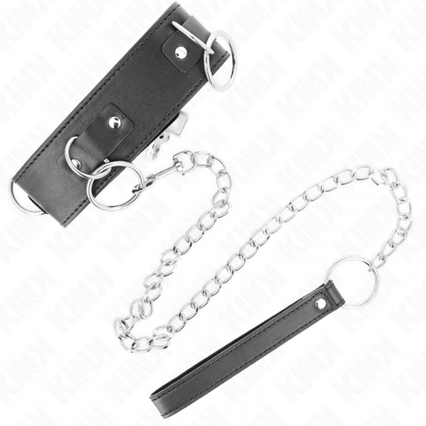 img_190842_668cbba19ccf8a27400c766f47d6f186_1.png KINK - COLLAR CON CORREA 65 CM 3 ANILLOS MODELO 2 AJUSTABLE 36-43 CM X 5 CM