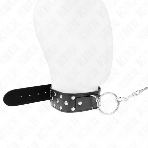 img_190847_8529678371f5189f434c22872f2d4a91_1.png KINK - COLLAR CON CORREA 65 CM REMACHE ANILLA NEGRO AJUSTABLE 36-50 CM X 3.8 CM