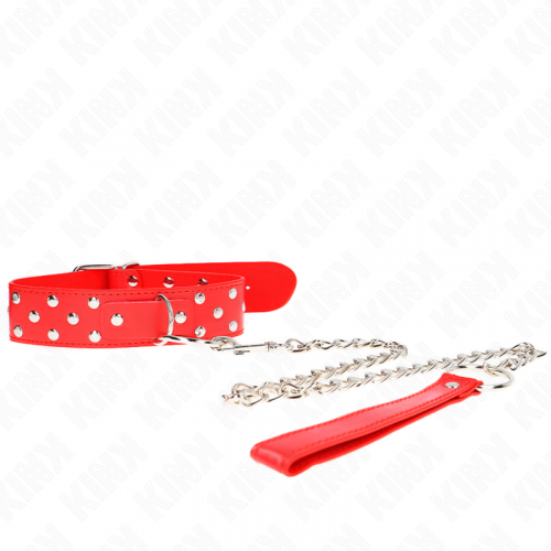 img_190848_3dd7b266ff5d7073cd59d8b152e20a07_1.png KINK - COLLAR CON CORREA 65 CM REMACHE ANILLA ROJO AJUSTABLE 36-50 CM X 3.8 CM