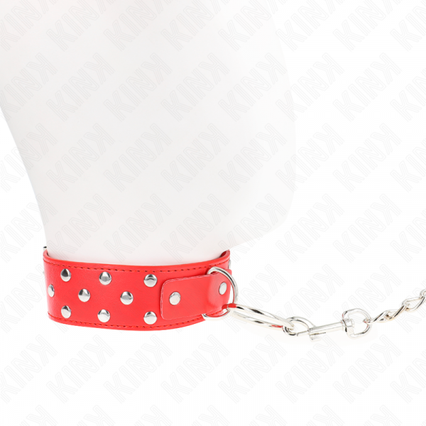 img_190851_95ab84eb59f1c1241377cc8331ca292d_1.png KINK - COLLAR CON CORREA 65 CM REMACHE ANILLA ROJO AJUSTABLE 36-50 CM X 3.8 CM