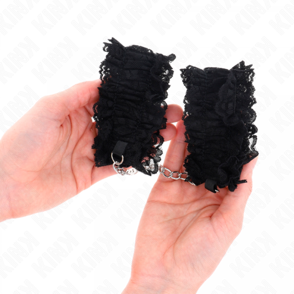 img_191363_99dcbb6498493ceaa282fd2a7848017e_1.png KINK - MUÑEQUERAS ELÁSTICAS DE ENCAJE NEGRO