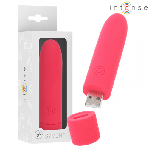 img_191684_2882668e1bf7df69d2a599312c29707a_1.png INTENSE - SYMONE BALA VIBRADORA RECARGABLE POR USB 8 VIBRACIONES ROJO 10 X 2.2 CM