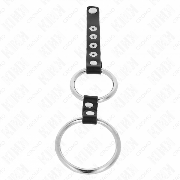 img_192894_154515e46afe2c9a145c07ebc97b01f2_1.png KINK - ANILLO PENE METAL DOBLE 3.8 CM A 5 CM CONECTADOS CON CUERO