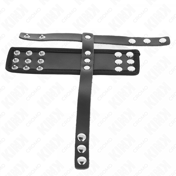 img_192922_3d2fb402e002f147600e0670608d04ee_1.png KINK - ANILLO JAULA PENE CUERO CON CORREA DIVISORIA DE BOLAS RECUBIERTO AJUSTABLE