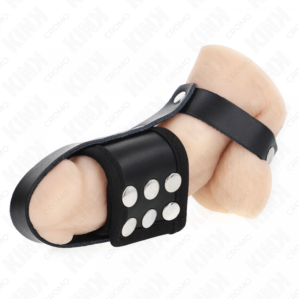img_192925_d953f1d6e1e273a5bad352fae54fe978_1.png KINK - ANILLO JAULA PENE CUERO CON CORREA DIVISORIA DE BOLAS RECUBIERTO AJUSTABLE