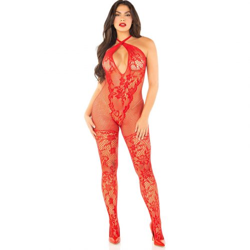 img_193182_7440980bdd86b7569474ac70a630a41c_1.jpg LEG AVENUE - BODYSTOCKING DE REJILLA CON ESTAMPADO DE FLORES ROJO TALLA ÚNICA