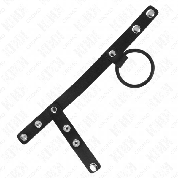 img_193333_0e29995d46a7e828c0b9ea282c1a7607_1.png KINK - ANILLO PENE SILICONA 3.8 CM CON DIVISOR DE BOLAS Y CORREA DE CUERO 22 X 1.5 CM