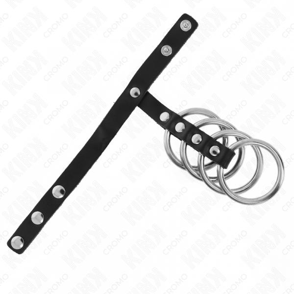 img_193412_c35c4cd78f9af70e22c6cbc4ef4c0918_1.png KINK - 4 ANILLOS PENE METAL 3.8 CM CONECTADOS CON CORREA DE CUERO 22 X 1.5 CM Y CIERRE A PRESIÓN