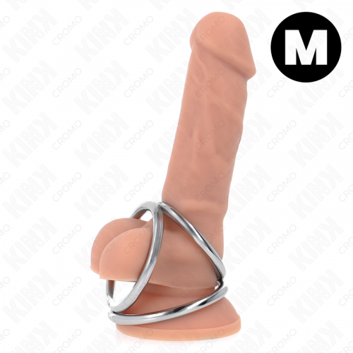 img_193476_de1e1bf5b3d10cb77cf664048fe350b1_1.png KINK - ANILLO PENE TRIPLE METAL CROMADO 3.8 CM A 5 CM MODELO 2