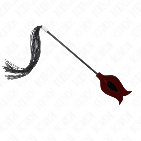 img_194128_9a776e0bb3e8acc684653616e8ed0bb8_1.png KINK - LÁTIGO DE BORLA DE SILICONA CON FORMA DE ROSA 45 CM