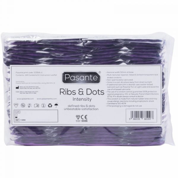 PASANTE - RIBS  DOTS PRESERVATIVOS INTENSITY 144 UNIDADES
