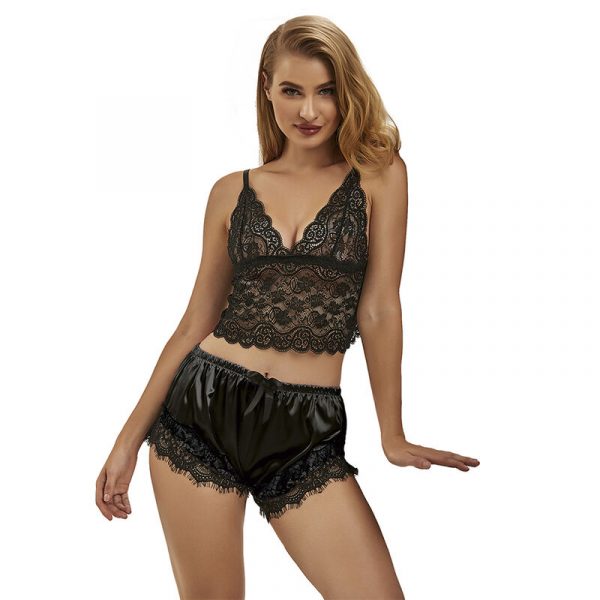 img_194508_7a6c92e41e1887b6dd0680234d87203d_1.jpg SUBBLIME - 953935 PIJAMA SEXY SATEN Y  ENCAJE NEGRO S/M