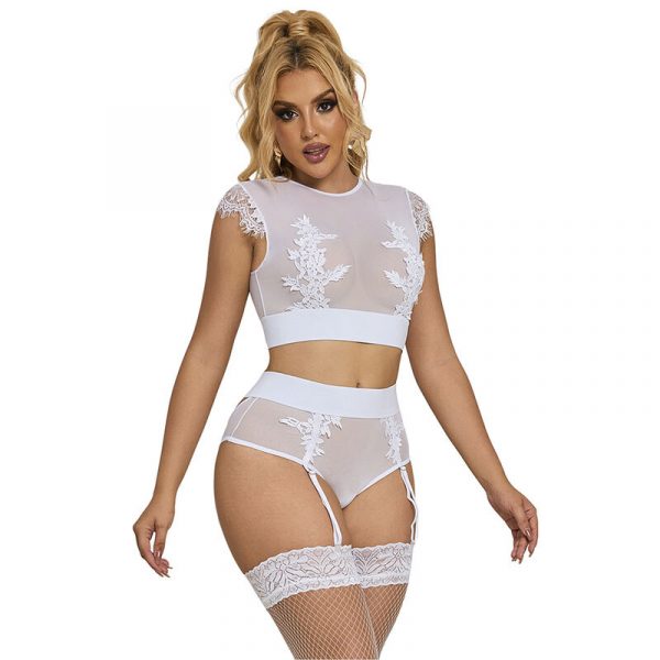 img_194647_56ed1c294854d249e2b0440528928d12_1.jpg SUBBLIME - 954048 SUJETADOR + PANTIES CON LIGUERO BLANCO L/XL