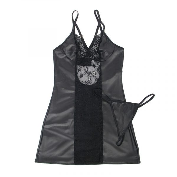 img_194819_9ec0f21fb3842ed177ece9f25dd781cd_1.jpg SUBBLIME - 954178 VESTIDO + TANGA CUERO NEGRO L/XL