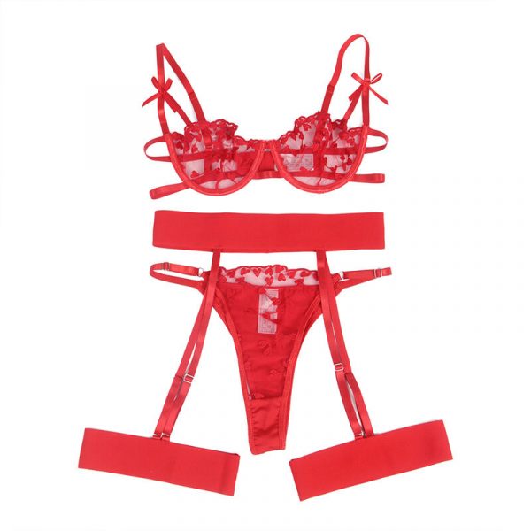 img_194965_61e86e1208ee3104fec970705aeaaf11_1.jpg SUBBLIME - 954321 SUJETADOR + TANGA + LIGUEROS ESTAMPADO DE CORAZONES ROJO S/M