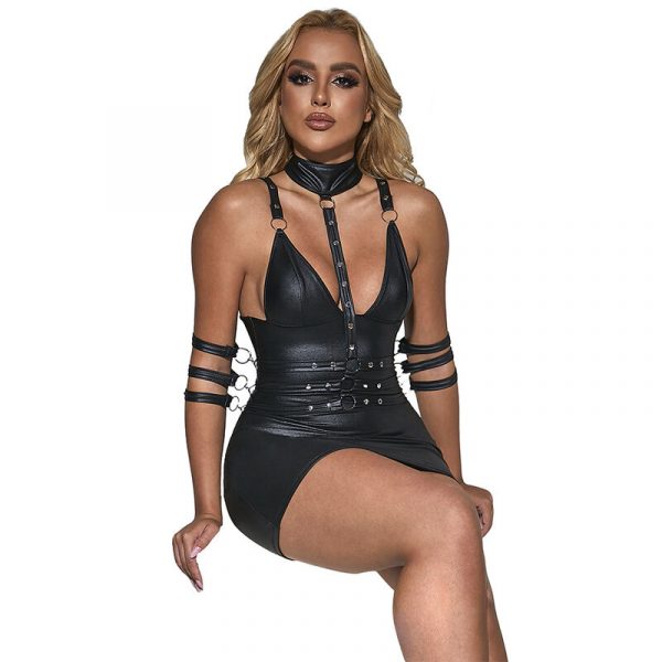 img_195058_6bcaa7d79d437b5c36bd92aac2692ef5_1.jpg SUBBLIME - 954406 VESTIDO BONDAGE DE CUERO NEGRO S/M