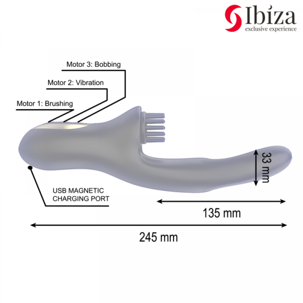 img_195432_4368df15e8a1c674fc65b5ad5df67432_1.png IBIZA - VIBRADOR HI-TECH RABITT BRUSHING MULTI CELDAS CLITORIALES Y DOBLE WAVE