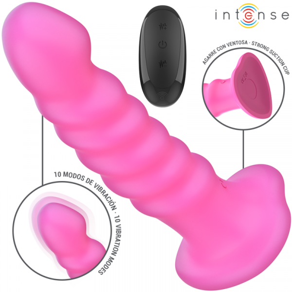img_195455_4f4b1ca7037151eb6e9086931bf916bf_1.png INTENSE - CINDY VIBRADOR TALLA L DISEÑO EN ESPIRAL 10 VIBRACIONES ROSA CONTROL REMOTO