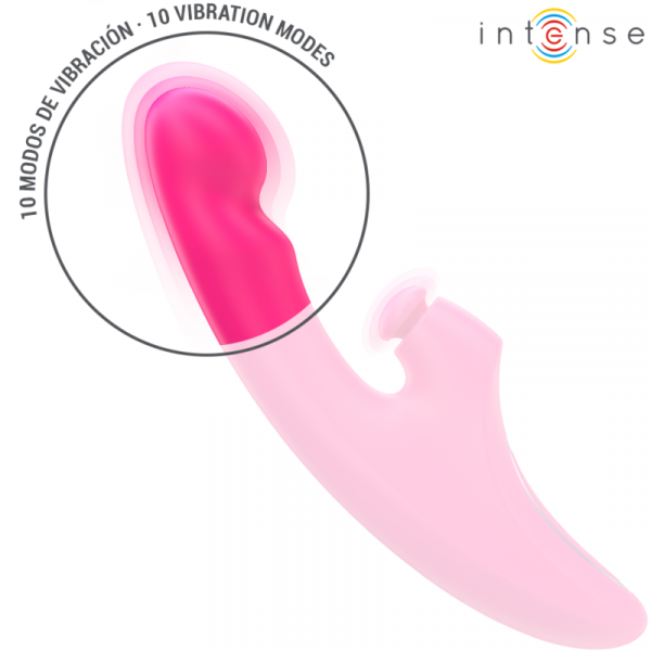 img_195634_61b2b00df623a0743cd0cac07ab178e4_1.png INTENSE - EMI VIBRADOR 13,5 CM MULTIFUNCIÓN 3 EN 1 10 VIBRACIONES ROSA