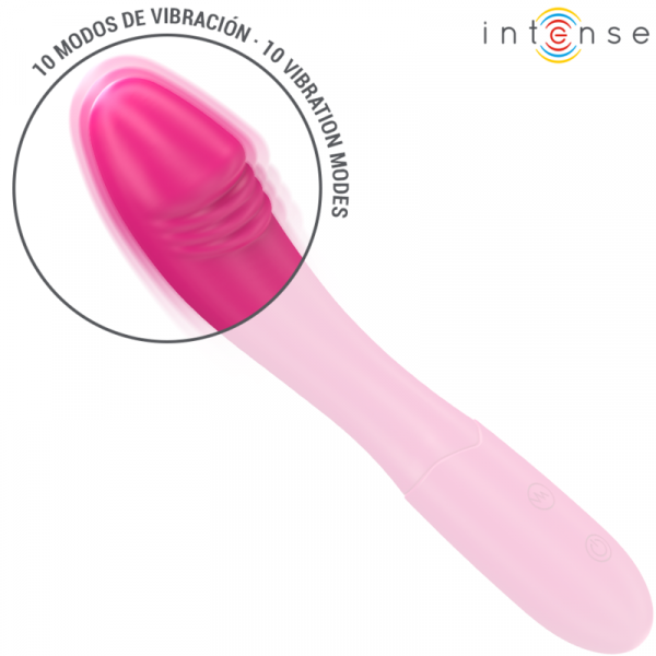 img_195704_984c59871f1ae11d4cb9ca34c7b7486b_1.png INTENSE - BELINDA VIBRADOR 19 CM FLEXIBLE 10 VIBRACIONES ROSA