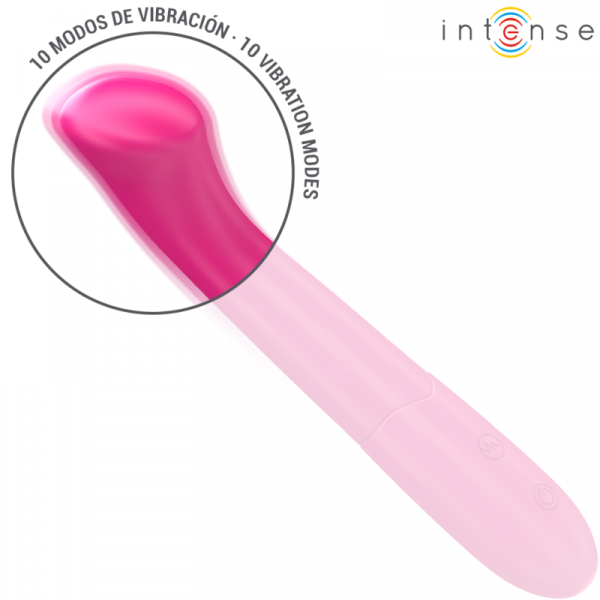 img_195714_204290cd19d1268a22846a7f23e2c4a5_1.png INTENSE - PATY VIBRADOR 19 CM FLEXIBLE 10 VIBRACIONES MODELO 2 ROSA
