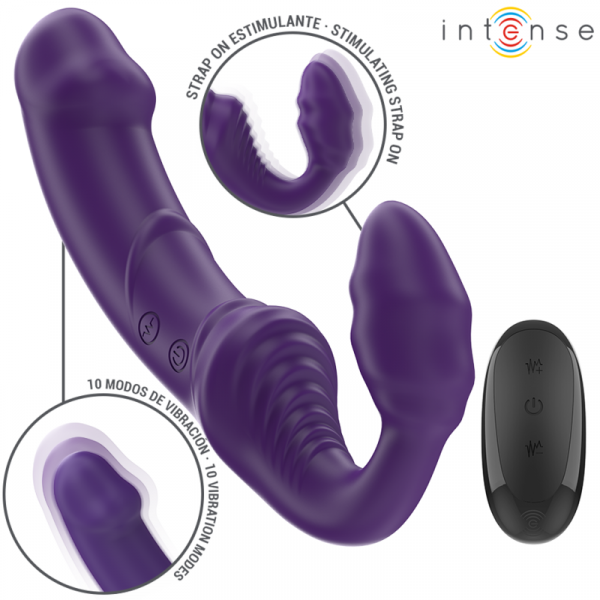 img_196198_c03e1136e762b0d2f4404e97f833faf7_1.png INTENSE - JILL VIBRADOR DOBLE 20 CM VIOLETA CONTROL REMOTO