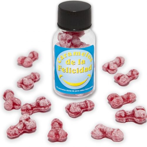img_196602_6108bfb34d1812c54ba51cb23445f8a2_1.jpg DIABLO PICANTE - BOTE 12 CARAMELOS DE LA FELICIDAD FORMA PENE FRESA/CEREZA