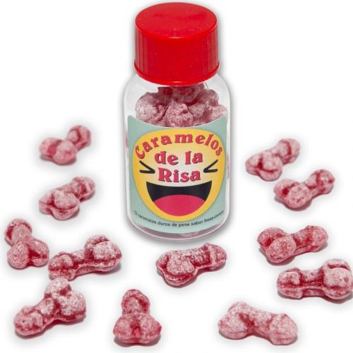 img_196609_ee3d5c5e9c45b413d9584f7837671a08_1.jpg DIABLO PICANTE - 12 CARAMELOS DE LA RISA FORMA PENE FRESA/CEREZA