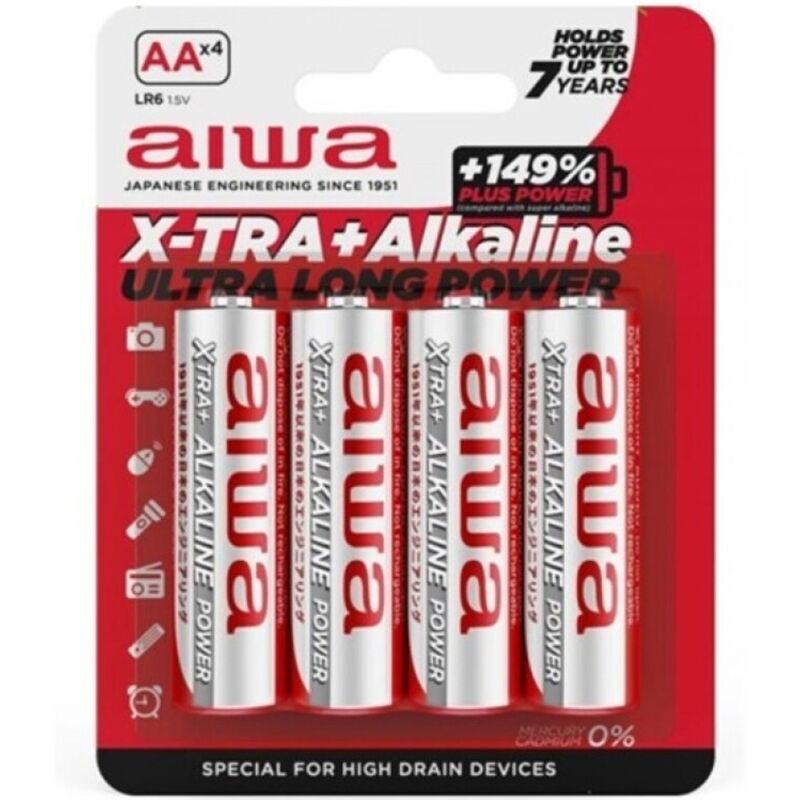 img_198733_5088c06b317c1c2b402205526e0167d1_1.jpg AIWA - X-TRA ALKALINE PILA ALCALINA AA LR6 BLISTER*4