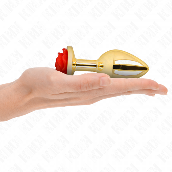 img_199036_b60312dac71b0b6eb5912576ed11f51a_1.png KINK - PLUG ANAL DORADO ROSA ROJA TALLA L