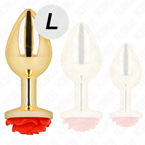 img_199038_26d7aa4d5fd5199a13ae888f5afc62dd_1.png KINK - PLUG ANAL DORADO ROSA ROJA TALLA L
