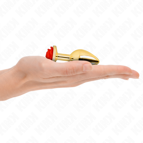 img_199066_9bd2e5fc198cefb57df9ee0391ea4423_1.png KINK - PLUG ANAL DORADO ROSA ROJA TALLA S