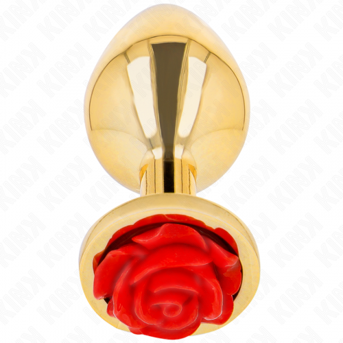img_199073_13766e668a8b16dd67403b9639e72f63_1.png KINK - PLUG ANAL DORADO ROSA ROJA TALLA M