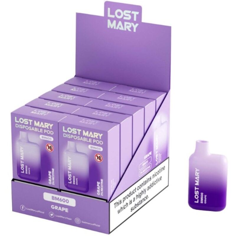 img_200053_97697631b835d877e952eb8438953fe9_1.jpg LOST MARY - BM600 VAPER NICOTINA 2% DESECHABLE SABOR UVA