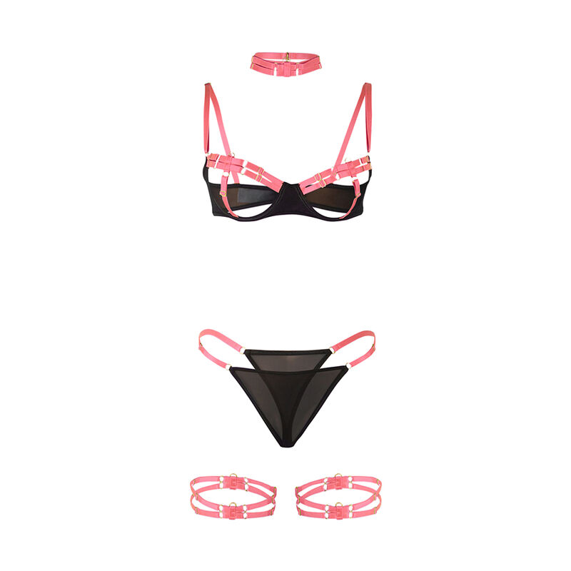 img_200187_ce6d141c82021352358667d490482c0d_1.jpg SUBBLIME - 955304 SET SUJETADOR CON COLLAR Y DETALLES PARA PIERNAS ROSA FLUORESCENTE L/XL