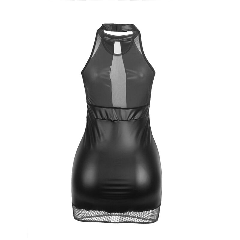 img_200422_0f611aff9444e181a2da6487ab17b88f_1.jpg SUBBLIME - 955472 VESTIDO CUELLO HALTER CON TRANSPARENCIAS NEGRO S/M