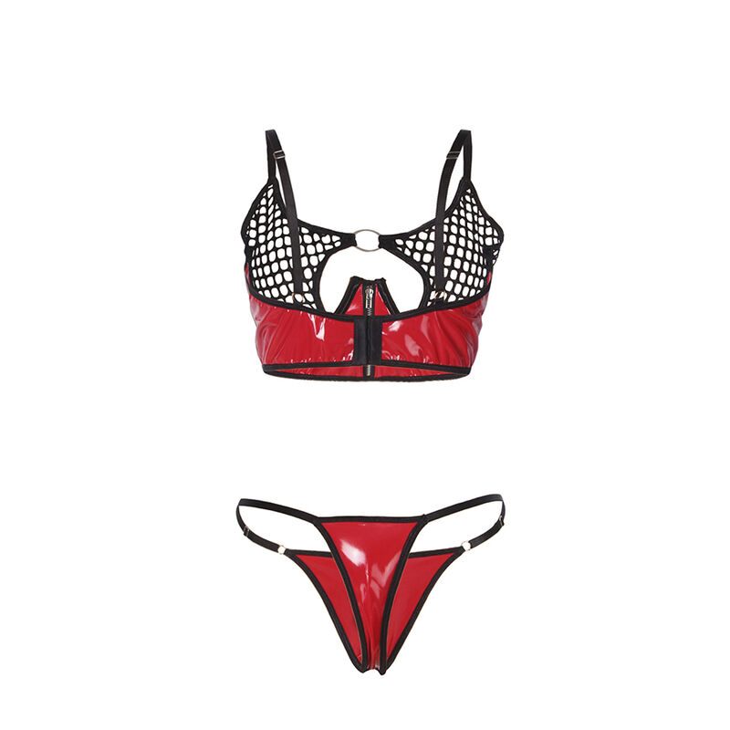 img_200489_07f95ef3dc751dd1ace8f21326b0f6d6_1.jpg SUBBLIME - 955533 CONJUNTO SUJETADOR CON CREMALLERA DE MALLA DE CHAROL ROJO S/M