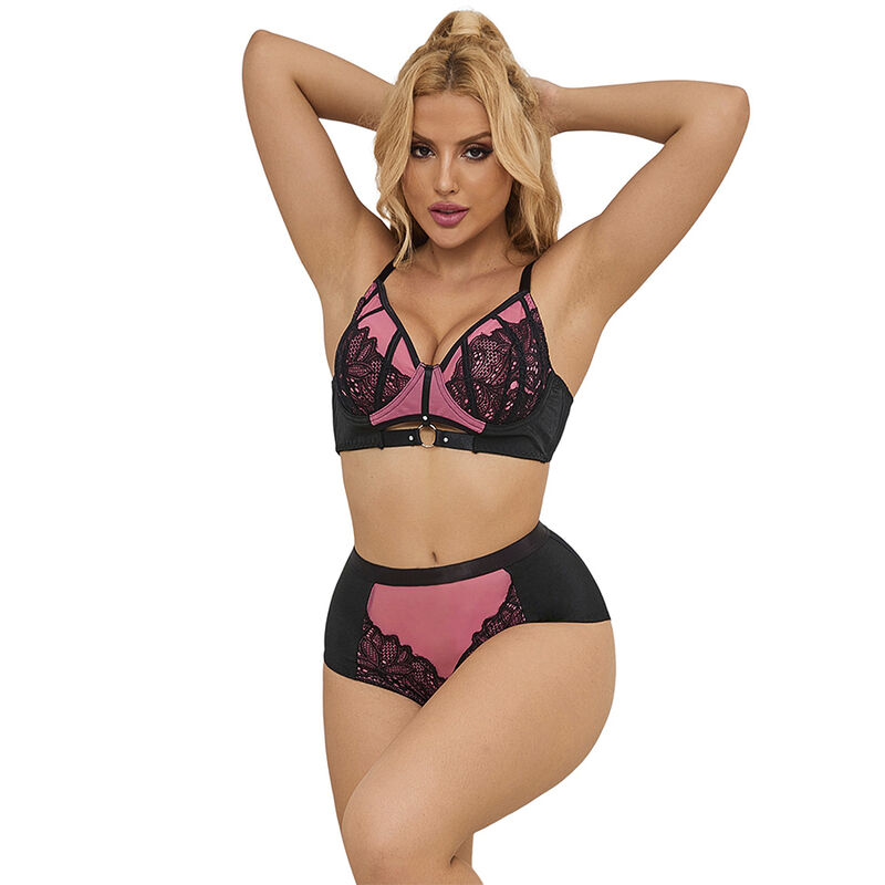 img_200549_5ecf5aaecb9587ef7c1cf09f12403830_1.jpg SUBBLIME - 955588 CONJUNTO SUJETADOR CON CREMALLERA DE MALLA DE CHAROL ROSA L/XL