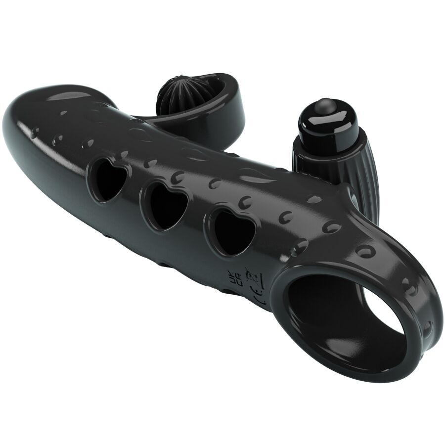 img_201874_0992cbc9db3d3f5c0dd16348a51bfc09_1.jpg ROMANCE - FUNDA PARA PENE CON VIBRACIÓN NEGRO